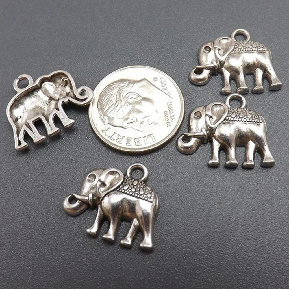 10pcs Elephant Charms trunk up‎ for good luck